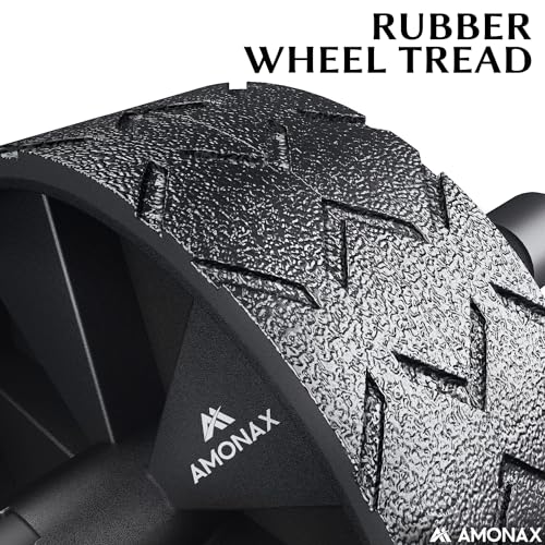Amonax Convertible Ab Wheel Roller with Large Knee Mat for Core Abs Rollout Exercise. Double Wheel Set with Dual Fitness Strength Training Modes