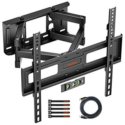 Redbat TV Wall Mount for 23-60 Inch LED LCD Flat & Curved TVs, Swivels Tilts & Rotates, Extendable & Retractable TV Wall Bracket Holds up to 45kg