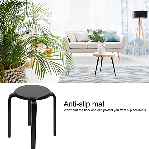 Ejoyous Stacking Stool, Dining Stool Bar Stool Stackable Stool House Bench Round Stool Solid Wood Stool Table Stool with Anti-Slip Mat for Home K