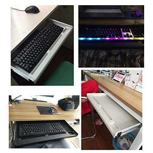 Under Desk Keyboard Tray Rack Drawers Slide Platforms or Home Office
