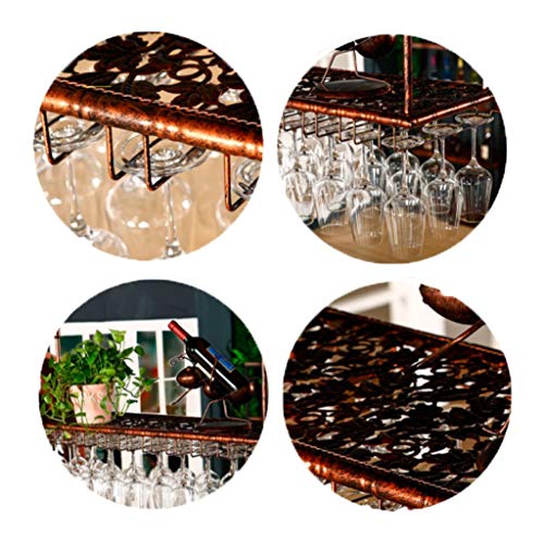 Stylish Simplicity Wine Bottle Holder Vintage Iron Inverted High Glass Rack Bar Floating Rack Adjustable Height Kitchen Cutlery Bottle Holder Win