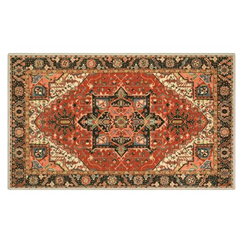 Collive Washable Indoor Door mat, Non Slip Retro Entryway Rug 20" x 32" Doormat Quick Absorbent Entrance Rug Distressed Front Door Mat, Welcome M