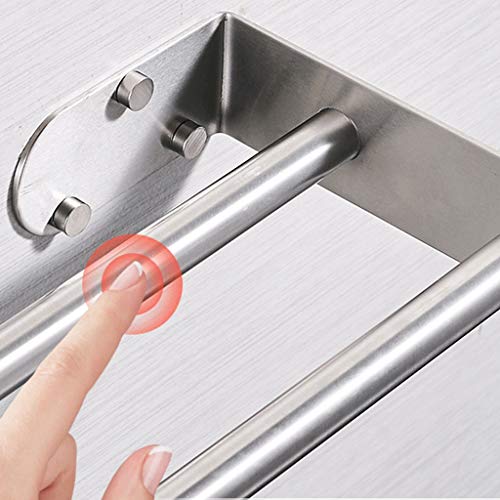 N/A Double Towel Bar Stainless Steel Bathroom Kitchen Towel Holder Dual Towel Rod Rustproof Wall Mount