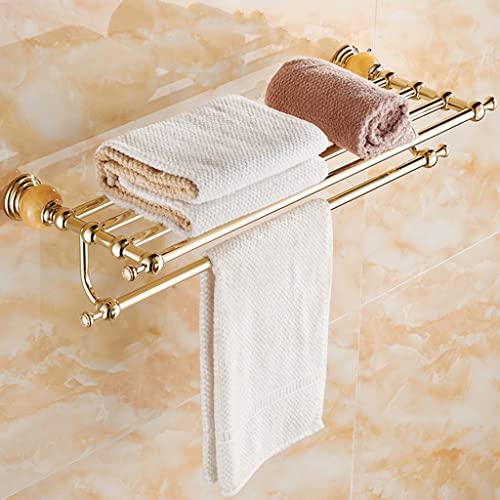HIGOH Towel Racks, Bathroom Towel Rack Wall Mounted Towel Holder,Perforated Towel Rack,Bathroom Bathroom Rack,Coppernium-Plated Rack Hanging Towe