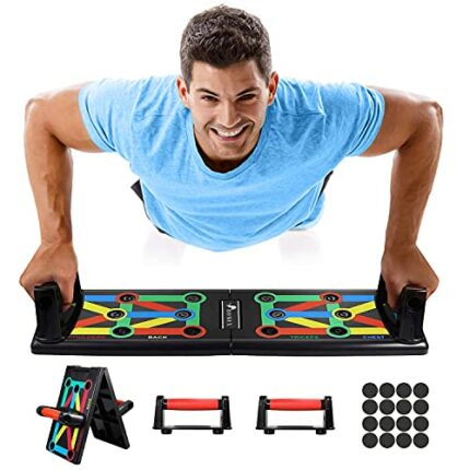 ROMIX Push Up Board, 12 in 1 Multifunctional Portable Press Up Board, Pushup Stand, Muscle Board Rack Strength Training Fitness Equipment Push Up