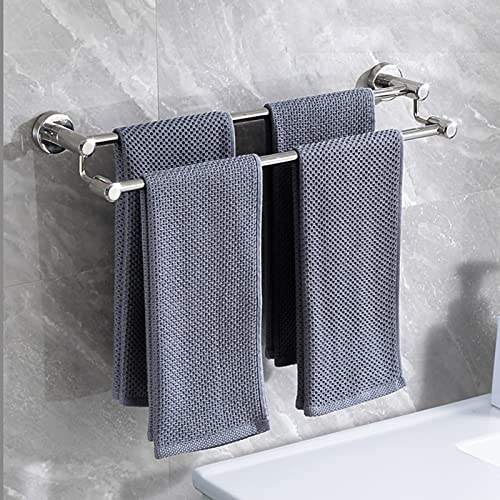 HIGOH Towel Rack Bathroom Lengthen Towel Storage Rack Towel Bar,Wall Mounted Double Towel Rod for Toilet Hardware and Kitchen,Stainless Steel Pol