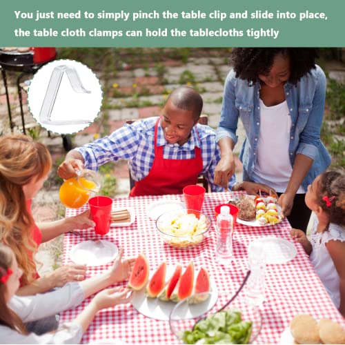 NPQ 8Pcs Plastic Table Cloth Clips Transparent Picnic Tablecloth Clamps for Outdoor Use Family Gatherings Parties Picnics Restaurants Weddings Bu