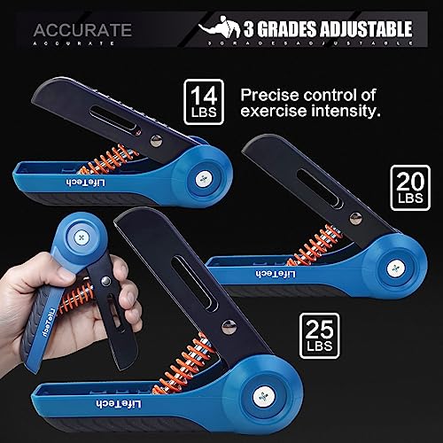 LifeTech Hand Grip Strengthener Workout, Adjustable Hand Exerciser Wrist Forearm Trainer, Foldable Strength Training Gripper Updated, Portable St