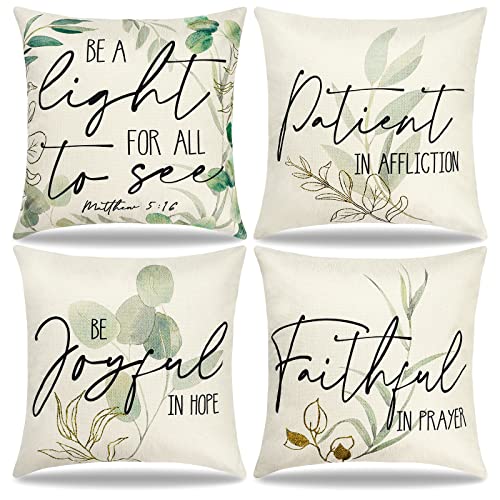 Dremisland Outdoor Waterproof Throw Cushion Covers 18x18 Inch Set of 4 Floral Printed Pillow Covers Boho Farmhouse Outdoor Decorative Pillowcases