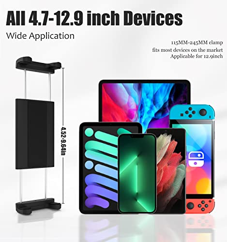 Charchendo Tablet Holder for Spin Bike, Universal Handlebar Phone Mount with Gooseneck for Stationary Exercise Bike, Elliptical, Compatible with