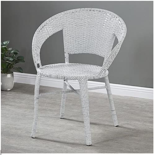 LEIGE Outdoor Garden Furniture Garden Chair Balcony Small Rattan Chair Armrest Chair Leisure Outdoor Woven Teng Chair Retro Simplicity (Color : M