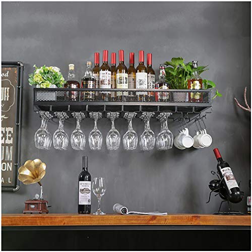 Stylish Simplicity Wall-Mounted Wine Rack Metal Simple Retro Style Multi-Function Living Room Creative Display Storage Wine Rack -Restaurant Kitc