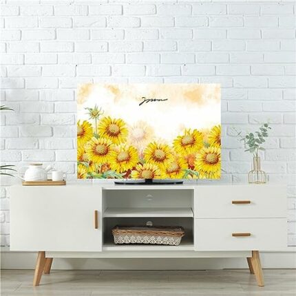 Qvo 32-80 Inches Universal TV Cover, Painting Pattern Television Cover Cloth Art Wall-Mounted Dustproof TV Screen Protector, Indoor Bedroom Livin