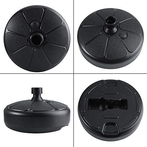 Parasol Umbrella Base Stand, Plastic Round Parasol Base for Garden Patio Umbrella Holder Sand & Water Fillable Weights Beach Outdoor Yard