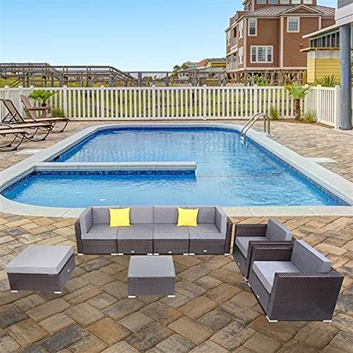 MIAOZI PE Wicker Rattan Corner Sofa Set Patio Furniture Set in Stock for The Outdoors and Patio