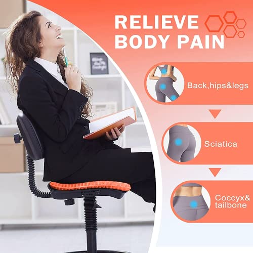 Fzitiy 2023 NewLarge Gel Seat Cushion, Honeycomb Design Double Thick Egg Gel Cushion with Relieving Back coccyx Pain Pressure for Car Office Home