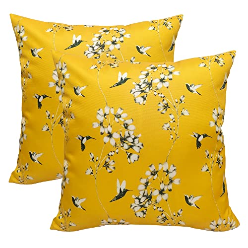 Olivia Rocco Pack of 2 Waterproof Cushion Cover Outdoor Garden Breathable Decorative Cushions Covers for Patio Bench Sofa Furniture Indoor Living