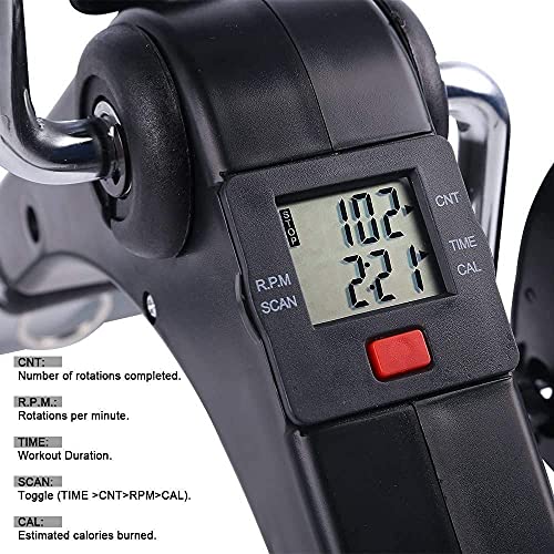 EVOLVE Foldable Mini Pedal Exercise Bike for Home/Office Workout Pedal Exerciser with LCD Display, Adjustable Resistance, Under Desk Bike, Exerci
