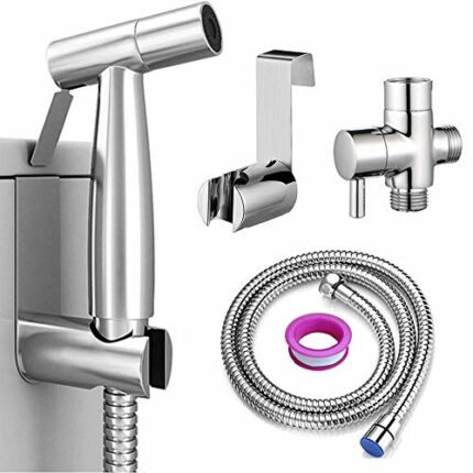 DJROLL Handheld Bidet Sprayer for Toilet, Spray Attachment with Hose for Feminine Wash, Baby Cloth Diaper Washer, Stainless Steel Cleaner and Sho