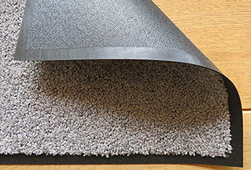 oKu-Tex Doormat | Dirt Trapper Mat | Eco-Clean | Silver/Grey | Recycled Rubber | for Indoor | Entrance Area/Front Door/Staircase/Hallway | Non-Sl