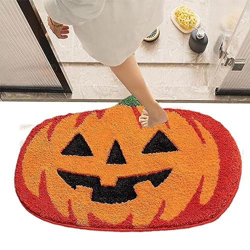 Maseyivi Halloween Pumpkins Doormat - Halloween Doormats for Outdoor Entrance Home,Halloween Pumpkin Bathroom Rugs, Ultra Soft Pumpkin Shaped Bat