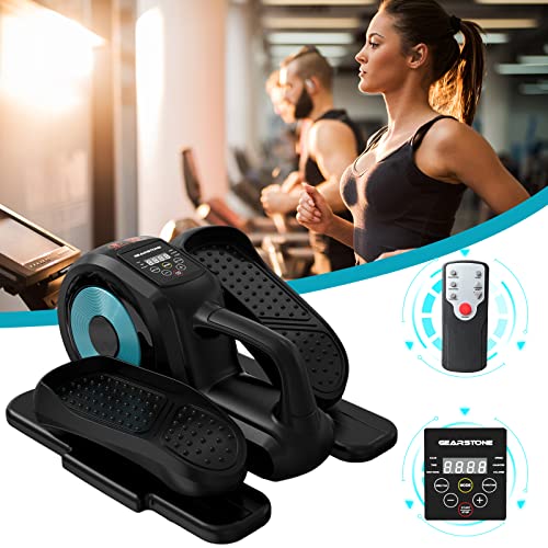 GEARSTONE Exercise Stepper, Under Desk Elliptical Pedal,Electric Pedal Exerciser Stepper with LCD Display Indoor Cycling Bike Stepper