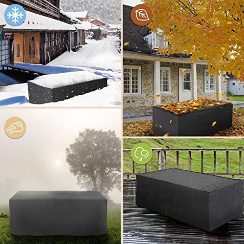 JUZHOUHUI Heavy Duty Outdoor Sofa Cover,Rectangular Outdoor Furniture Set Covers,Dust-Proof Anti-UV All Weather Protection,Lawn Patio Furniture