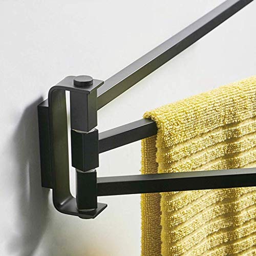 RSOCHS Rotating Towel Rack - Bathroom Rack Activity Towel Bar(Black)