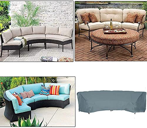 Patio Curved Sofa Cover-Semicircle Shape Garden Furniture Covers- Windproof/Waterproof/Dust/Moisture-Proof- Upgraded Tear-Resistant 210D Oxford-M