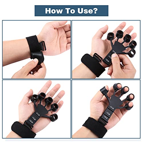 Hixideli Finger Strengthener, Strength Trainer, Finger Exerciser, 6 Resistant Level Finger Exerciser, Hand Strengthener for Strength Training, Fi