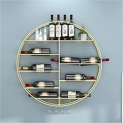EMISOO Wine Rack Wall Mounted - Wine Bottle and Wine Glass Holder, Wrought Iron Wall-Mounted Wine Racks, Household Wine Accessories, Gifts for Lo