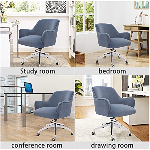 Warmiehomy Desk Chair Velvet Office Computer Chair Ergonomic Swivel Chair Executive Chair Adjustable Height Comfy Arm Chair For Home Office Livin
