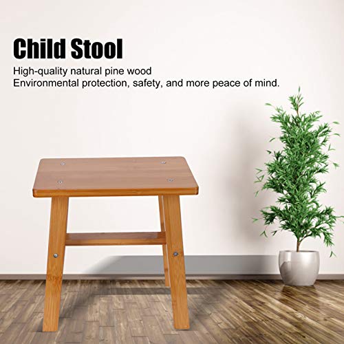 Multipurpose Small Bamboo Stool Foot Rest Stool Shower Low Bench for Home Living Room Bathroom Supplies(M Rectangle)