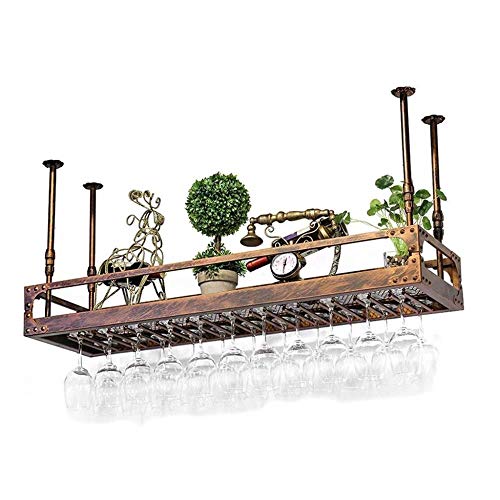 NEOCHY Wine Rack Hanging Ceiling Floating Hanging Living Room Kitchen Decoration Modern Wall-Mounted Wine Bottle Rack Glassware Rack Ceiling