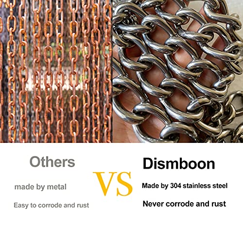 DISMBOON Hanging Chair Chain with Two Carabiners, 400KG Capacity Heavy Duty 304 Stainless Steel Extension Chain Kit for Swinging Chair Egg Chair