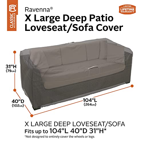 Classic Accessories Ravenna Water-Resistant Deep Seated Patio Loveseat Cover (264 cm, Deep)