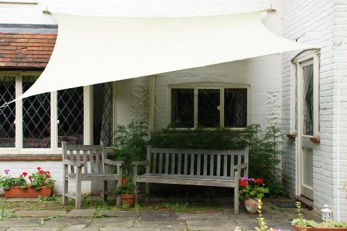 Kookaburra Waterproof Garden Sun Shade Sail Canopy in Ivory 98% UV Block (3m x 2m Rectangle)