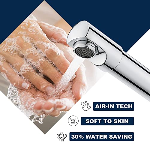 Kitchen Tap, BATHWEST Kitchen Mixer Tap with Swivel Spout, Dual Lever Knob Chromed Brass Modern Kitchen Sink Tap with UK Standard Fittings