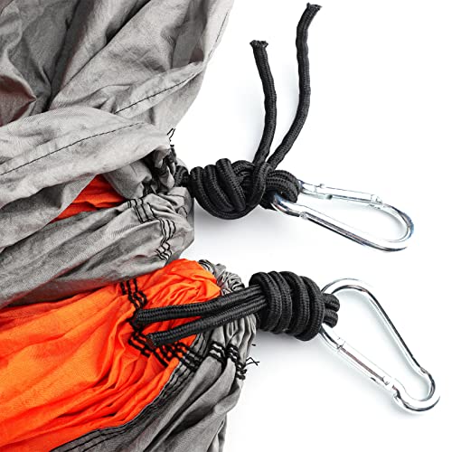 SUNGOOYUE Camping Hammock Set, Portable Hammock with Tie Rope Widened Hanging Swing for Indoor Outdoor Camping Silver Gray & Orange