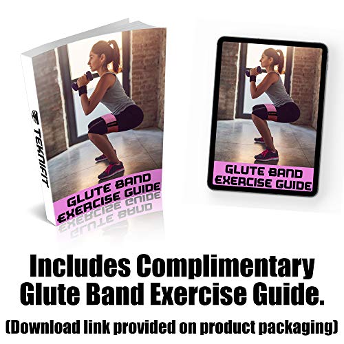 Teknifit Glute Band - Premium Fabric Resistance Band - Non Slip Design for Women - Pink OR Black Booty Band - Inc. Free Workout E-Book (DOWNLOAD)