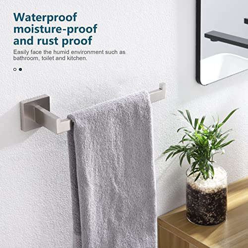KOKOSIRI Hand Towel Holder Brushed Nickel Towel Bars 2 Pack Stainless Steel Bathroom Hardware Kitchen Paper Towel Holder Wall Mount, B3003BR-P2