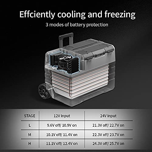 Alpicool NX62 Car Refrigerator 62L Portable Car Fridge Freezer Vehicle Camping Fridge Freezer DC 12/24v Campervan Boat Electric Cooler for Travel