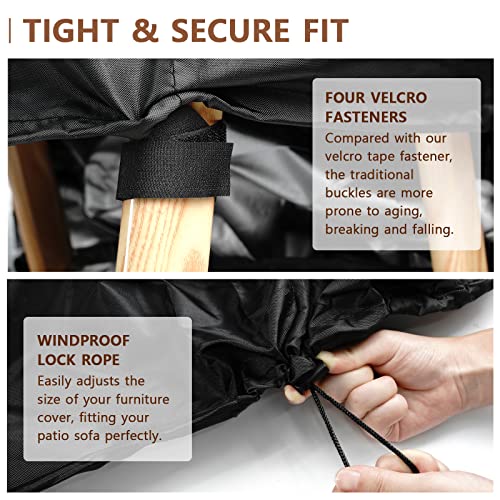 MOKANI Garden Furniture Covers Waterproof, 242x162x100cm Outdoor Furniture Covers, Upgraded Oxford 420D Garden Table and Chairs Covers, Rectangul