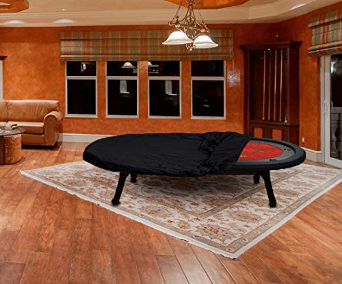 Poker Table Cover MAYHOUR Dust&Waterproof Indoor Poker Tablecloth With Form-Fitting Elastic Band Drawstring Easy Cleaning & Storage Table Chair F