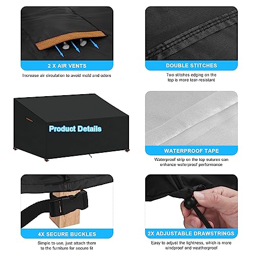 SanGlory Garden Sectional Sofa Cover 3-4 Seater Garden Sofa Cover Outdoor Garden Couch Cover Garden Lounge Seat Cover Waterproof Rattan Corner So