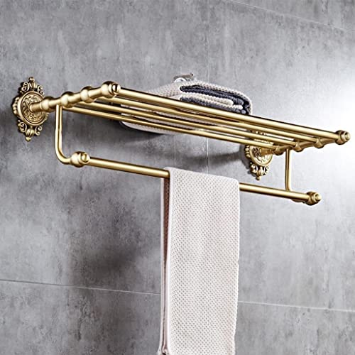 HIGOH Towel Racks,Bathroom Towel Rack Wall Mounted Towel Holder,European-Style Pure Copper Bathroom,Bathroom Towel Rack,Copper Natural Carved Tow