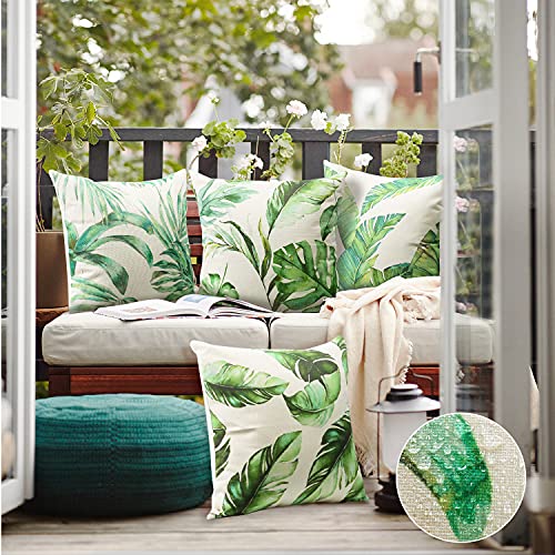 JOTOM Outdoor Decorative Cushion Covers 45x45cm Tropical Plants Waterproof Throw Pillow Covers Square Cushion Cover Garden Throw Pillow Case for