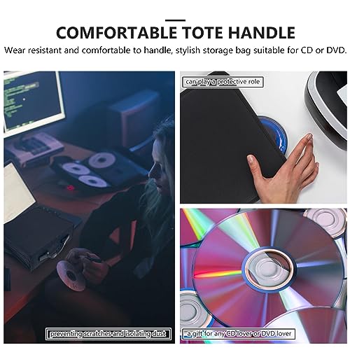 Healifty CD DVD Media Storage Case Large 400-Capacity PU Leather Bag Wallet Allbum Holder Pouch for Car Home Office Travel Red