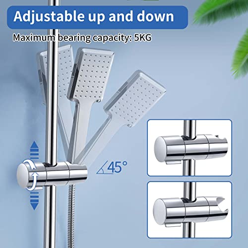 Shower Head Holder, Joyoldelf 19-25 MM Detachable Shower Holder Bracket, Adjustable Chrome Plated Shower Head Holders Replacement for Shower Head