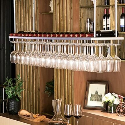 Wine Rack Hanging Shelves Ceiling Wine Rack Floating Shelves Metal Hanging Bottle Rack Wine Rack Wall Mounted Height Adjustable Wine Racks Wine G